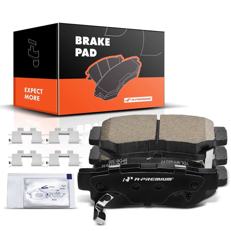 4pcs Rear Driver & Passenger Ceramic Brake Pads with Sensor for Hyundai Elantra 07-10 Azera Sonata XG300 XG350 Kia