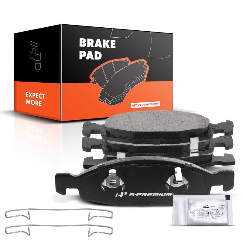 4pcs Front Driver & Passenger Ceramic Brake Pads with Sensor for Jeep Grand Cherokee 1999 2000-2002 L6 4.0L V8 4.7L