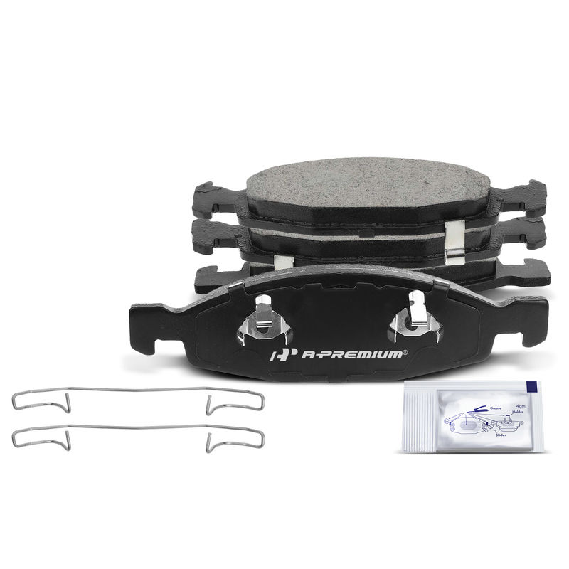 4pcs Front Driver & Passenger Ceramic Brake Pads with Sensor for Jeep Grand Cherokee 1999 2000-2002 L6 4.0L V8 4.7L