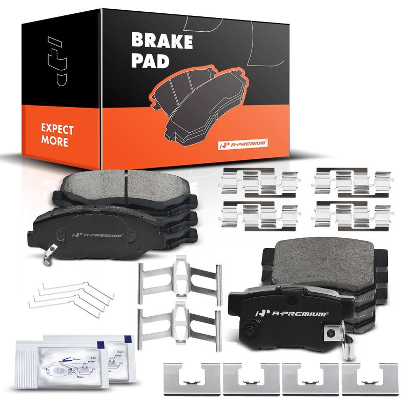 8pcs Front & Rear Ceramic Brake Pads with Sensor for Honda CR-V CRV 2002-2004 Element 2003-2011