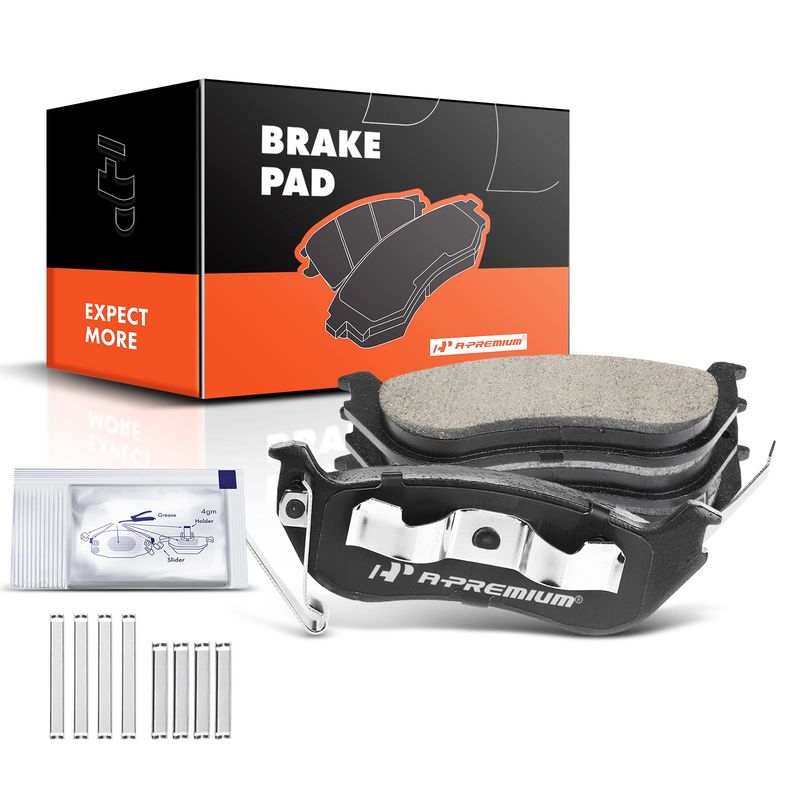 4pcs Rear Driver & Passenger Ceramic Brake Pads with Sensor for Jeep Liberty 2003-2007 TJ Wrangler 2003-2006