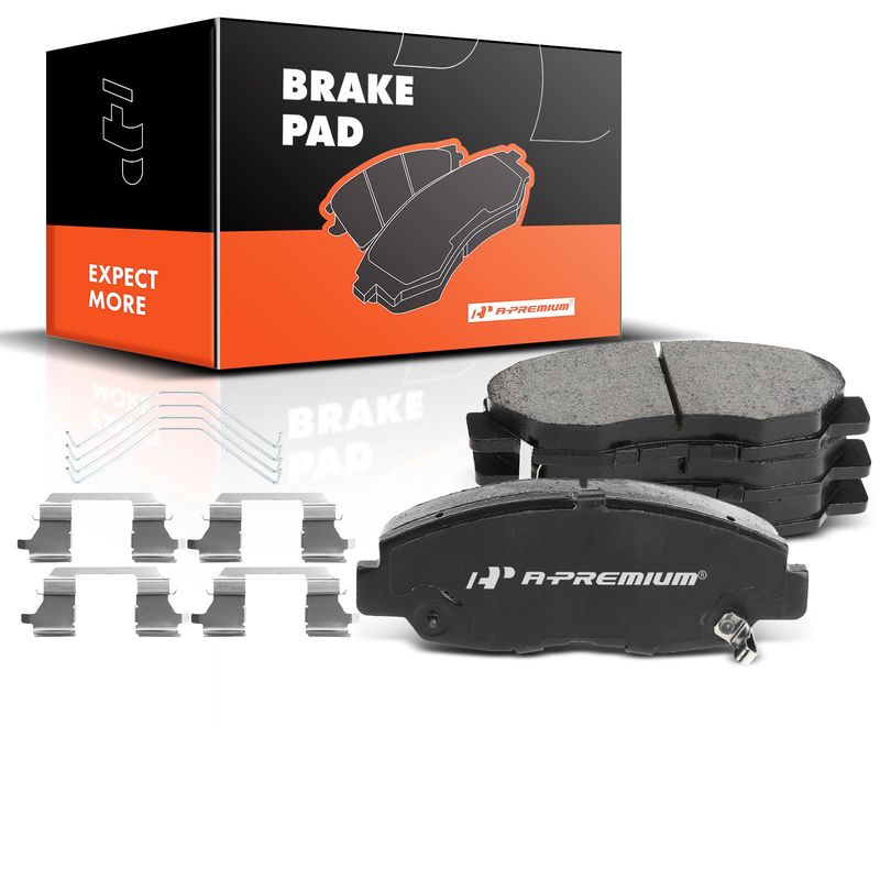 4pcs Front Driver & Passenger Ceramic Brake Pads with Sensor for Honda Civic 2012-2015 1.8L
