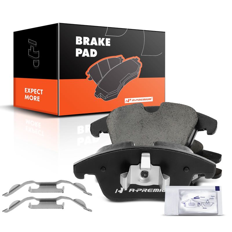4pcs Front Driver & Passenger Ceramic Brake Pads with Sensor for Ford Fusion Police Responder Hybrid