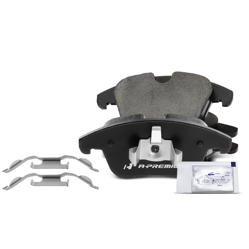 4pcs Front Driver & Passenger Ceramic Brake Pads with Sensor for Ford Fusion Police Responder Hybrid