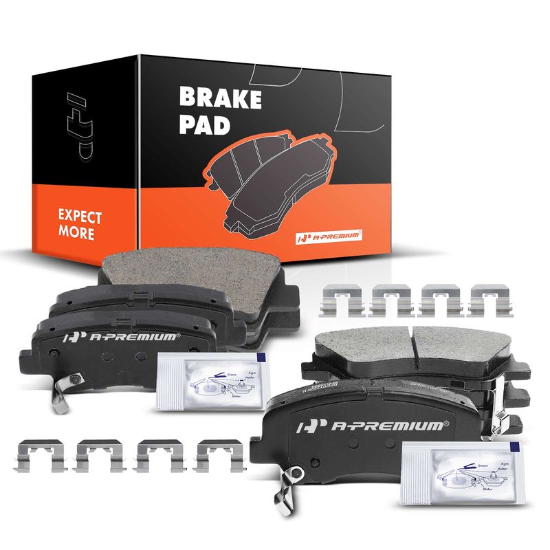 8pcs Front & Rear Ceramic Brake Pads with Sensor for Hyundai Accent Kia Rio 2012 2013-2017 1.6L