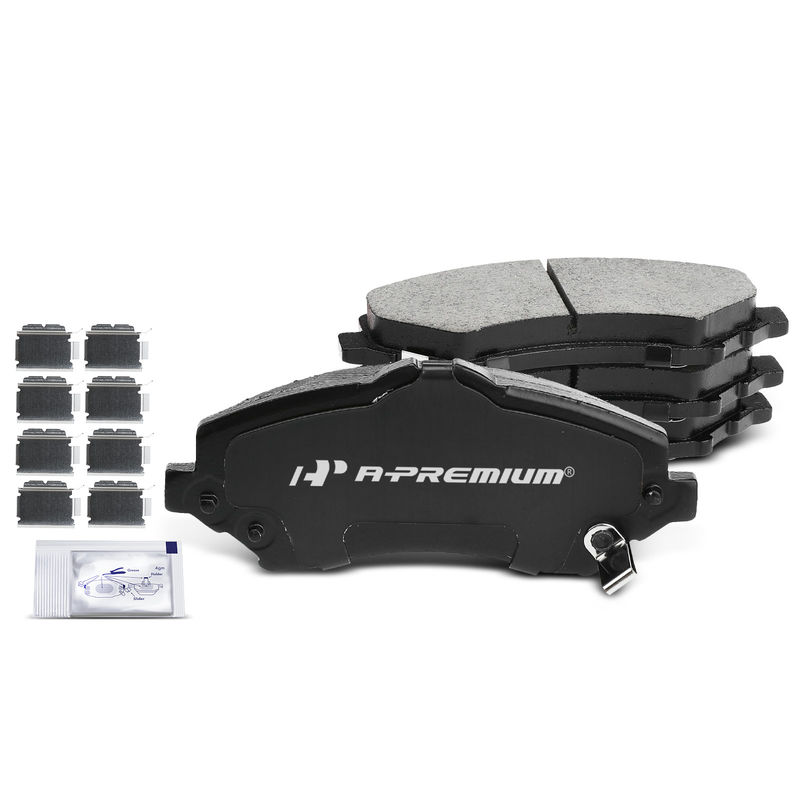 4pcs Front Driver & Passenger Ceramic Brake Pads with Sensor for Jeep Wrangler Volkswagen Dodge Journey Chrysler Ram