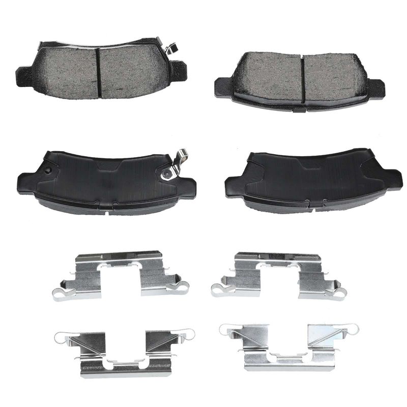 8pcs Front & Rear Ceramic Brake Pads with Sensor for Nissan Frontier 05-19 Xterra Suzuki Equator