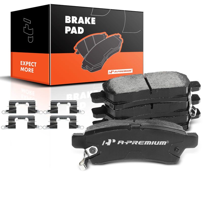 4pcs Rear Driver & Passenger Ceramic Brake Pads with Sensor for Nissan Frontier 2005-2019 Xterra Suzuki Equator