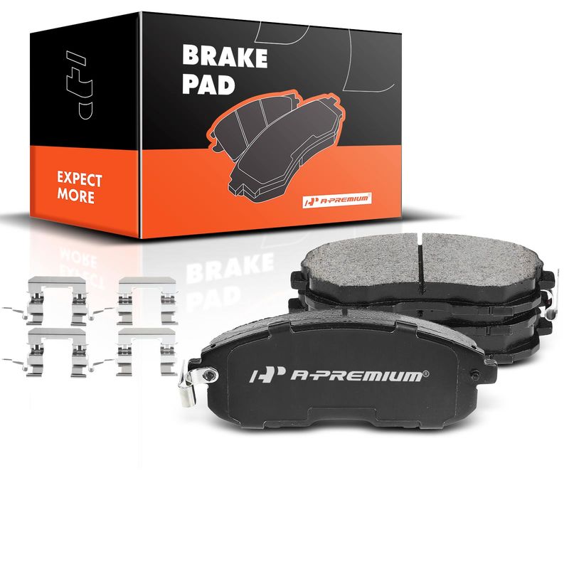 4pcs Front Driver & Passenger Ceramic Brake Pads with Sensor for INFINITI G20 Nissan Altima Juke Versa Suzuki SX4