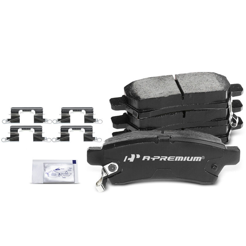 4pcs Rear Driver & Passenger Ceramic Brake Pads with Sensor for Nissan Frontier 2005-2019 Xterra Suzuki Equator