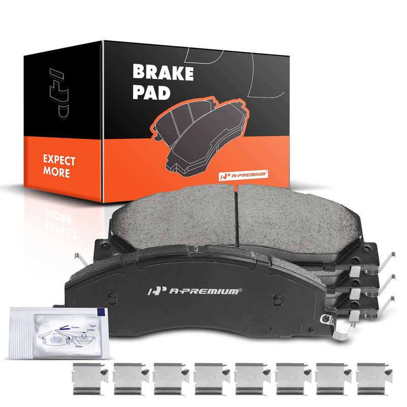 4pcs Front Driver & Passenger Ceramic Brake Pads with Sensor for Ram 2500 3500 2011-2018 Dodge Ram 2500 2009-2010
