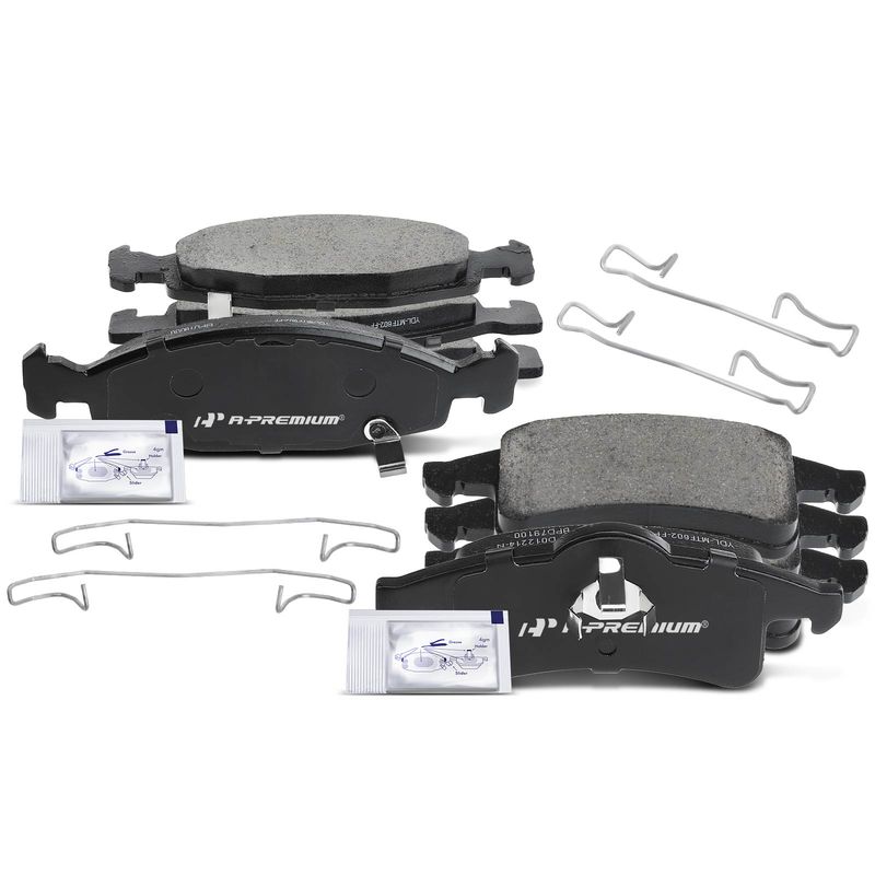 8pcs Front & Rear Ceramic Brake Pads with Sensor for Jeep Grand Cherokee 1999 2000 2001 2002