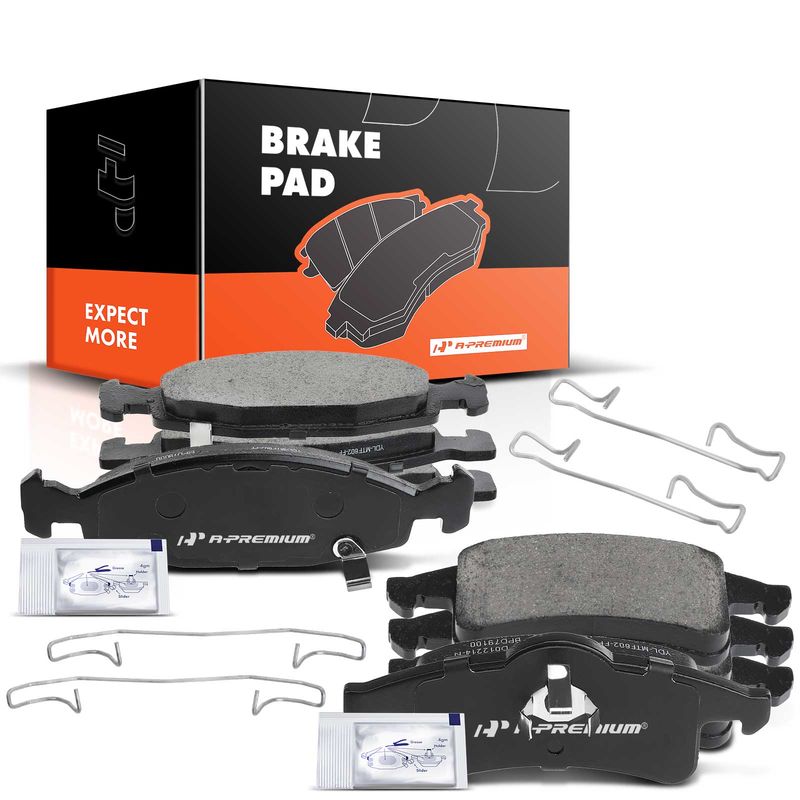 8pcs Front & Rear Ceramic Brake Pads with Sensor for Jeep Grand Cherokee 1999 2000 2001 2002