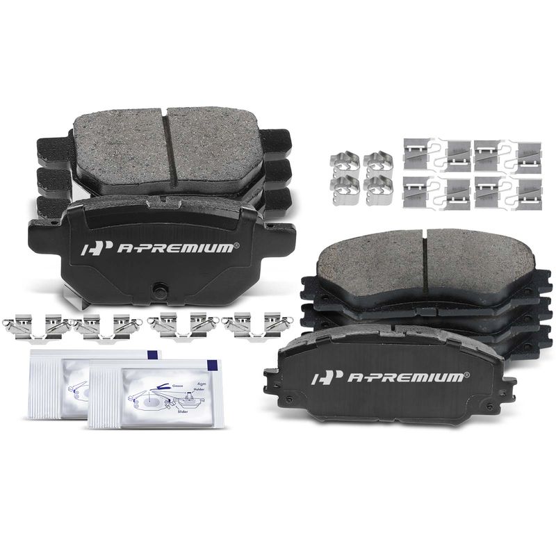8pcs Front & Rear Ceramic Brake Pads with Sensor for Pontiac Vibe Scion xB Toyota Corolla Matrix