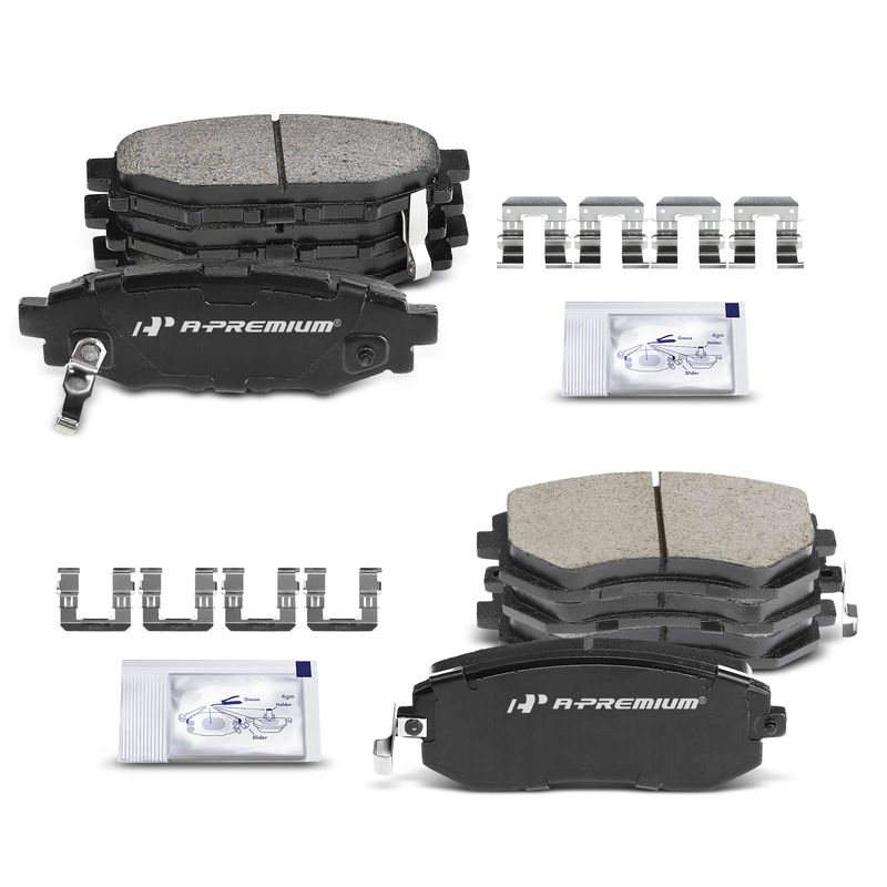 8pcs Front & Rear Ceramic Brake Pads with Sensor for Subaru Forester 09-13 Impreza Legacy Outback
