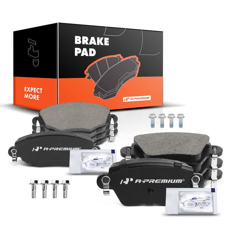8pcs Front & Rear Ceramic Brake Pads with Sensor for Jaguar X-Type 2002 2003 2004