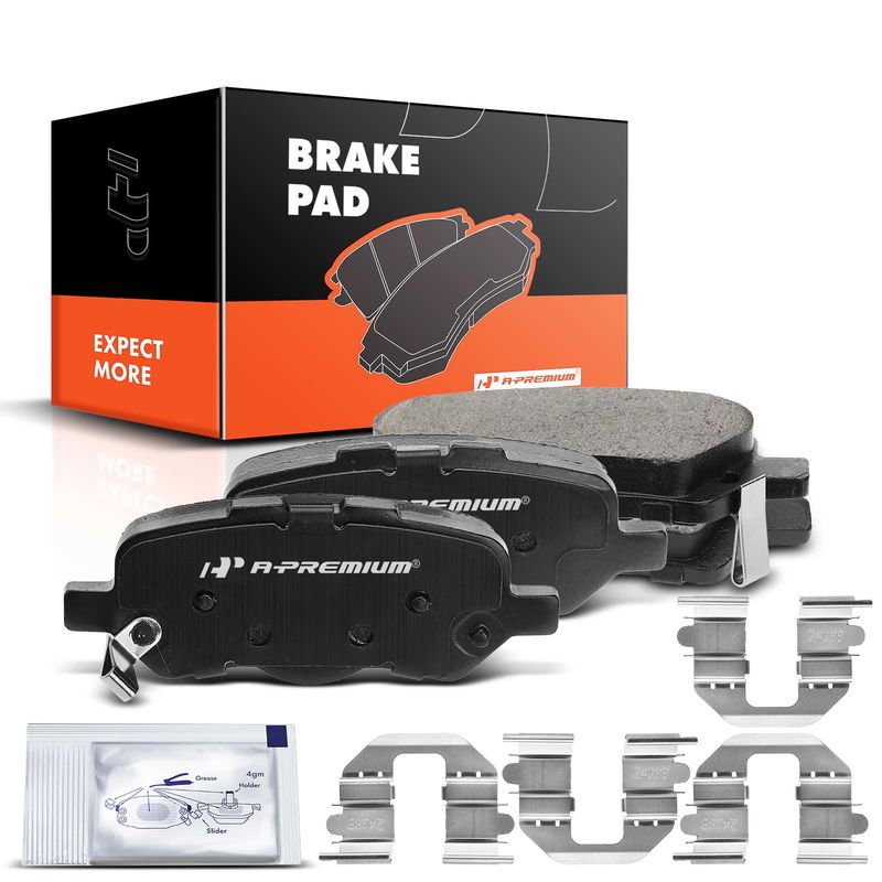 4pcs Rear Driver & Passenger Ceramic Brake Pads with Sensor for Toyota Venza 09-16 2.7L 3.5L with Pads Wear Sensor