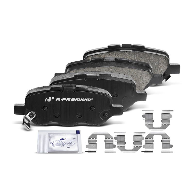 4pcs Rear Driver & Passenger Ceramic Brake Pads with Sensor for Toyota Venza 09-16 2.7L 3.5L with Pads Wear Sensor