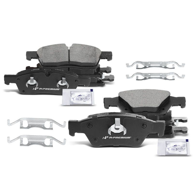 8pcs Front & Rear Ceramic Brake Pads with Sensor for Jeep Grand Cherokee 2011-2018 Dodge Durango