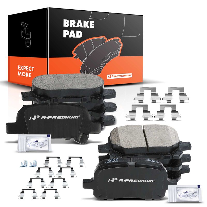 8pcs Front & Rear Ceramic Brake Pads  for Toyota Avalon 2000-2004 Camry 00-01 Solara