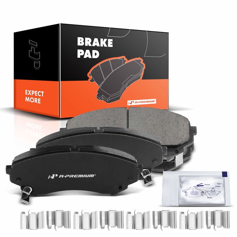 4pcs Front Driver & Passenger Ceramic Brake Pads with Sensor for Cadillac CTS 2008-2014