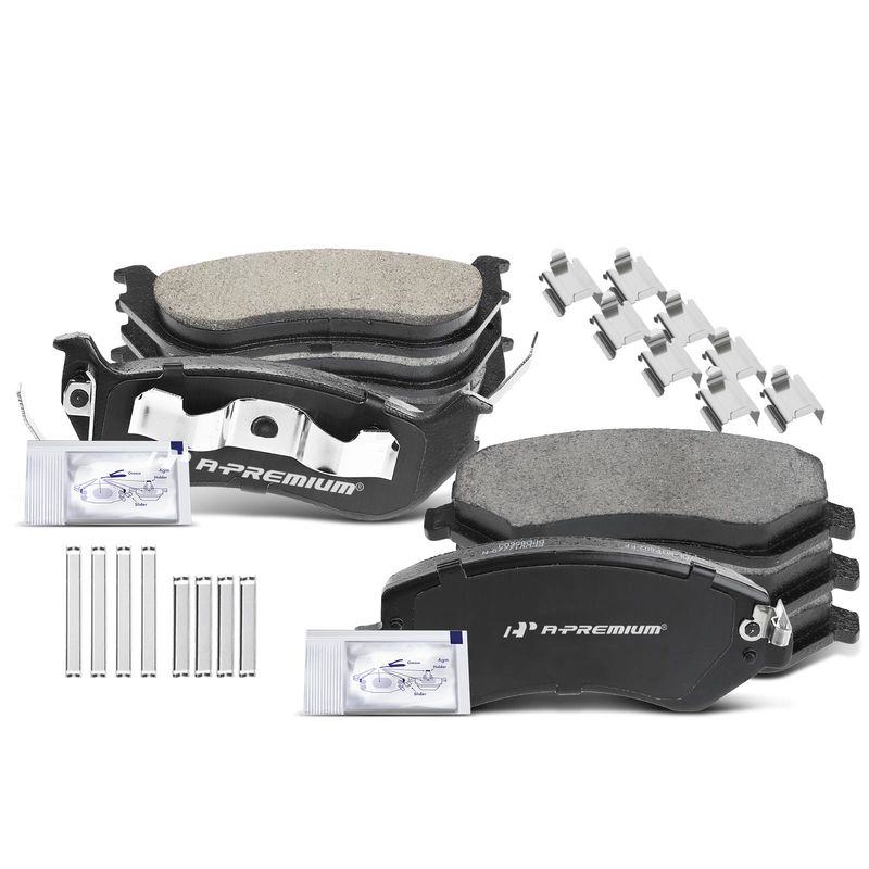 8pcs Front & Rear Ceramic Brake Pads with Sensor for Jeep Liberty 2003 2004 2005 2006 2007 SUV