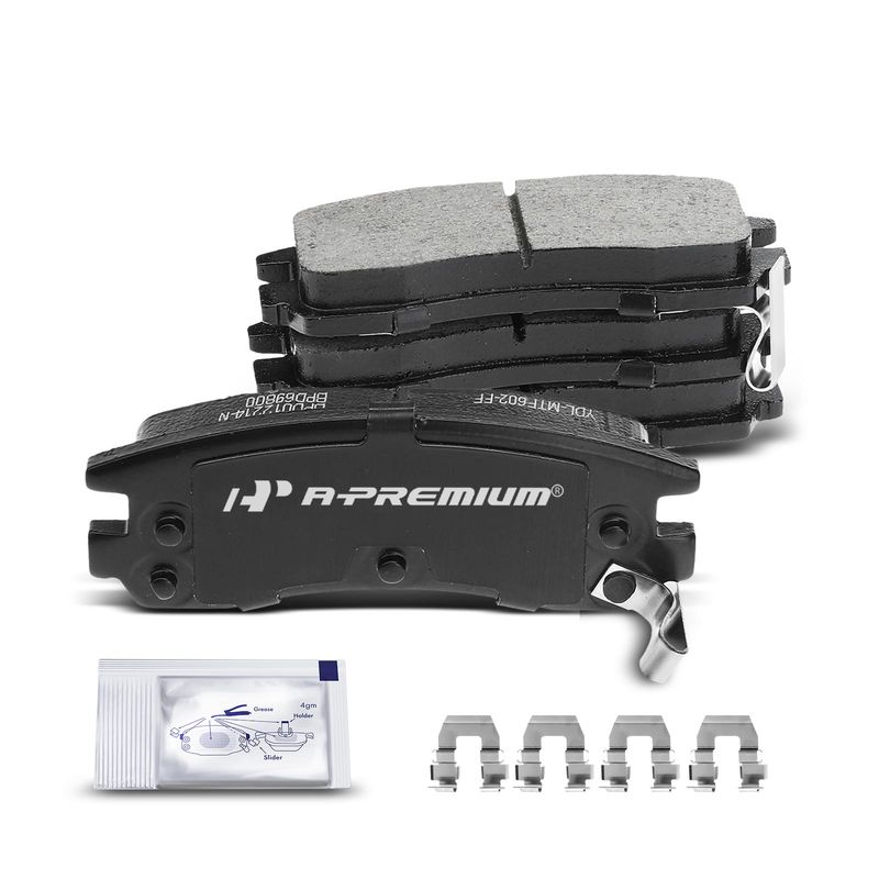 4pcs Rear Driver & Passenger Ceramic Brake Pads with Sensor for Buick Allure Cadillac Chevrolet Pontiac Oldsmobile