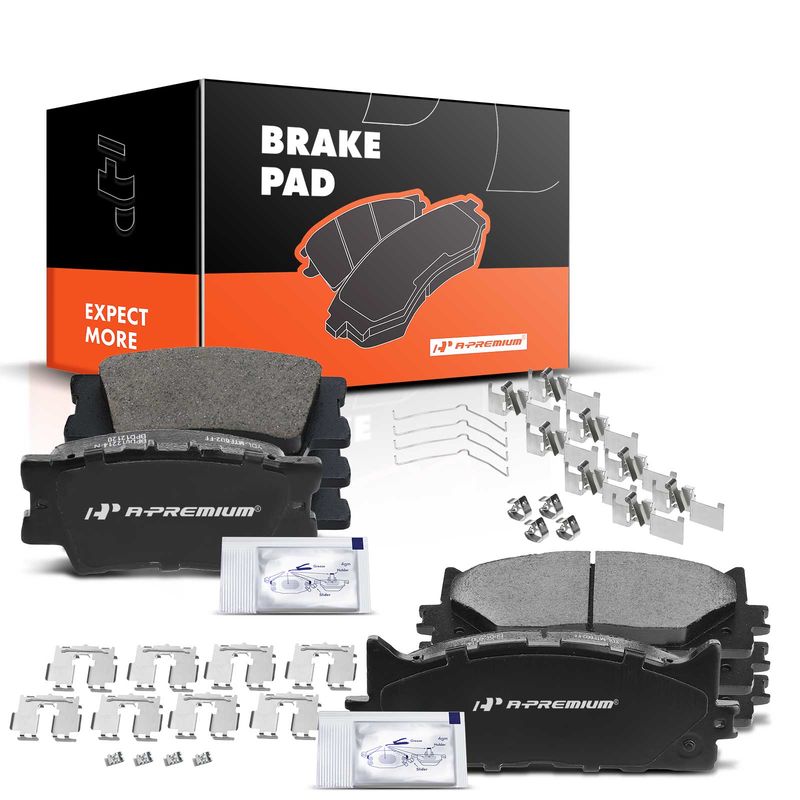 8pcs Front & Rear Ceramic Brake Pads  for Toyota Camry Avalon Lexus ES300h ES350 07-18