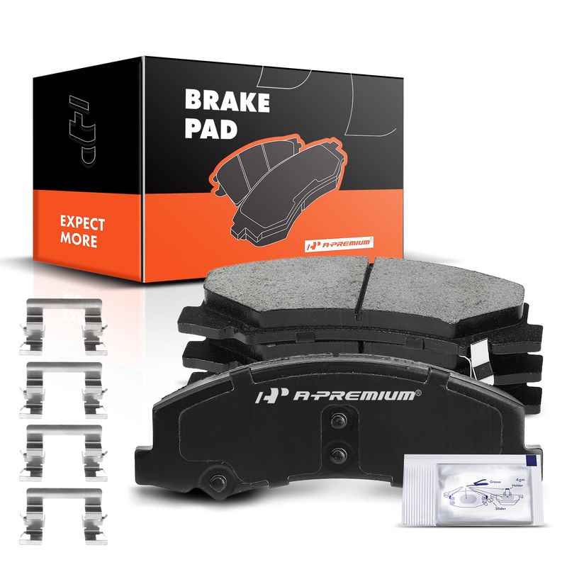 4pcs Front Driver & Passenger Ceramic Brake Pads with Sensor for Buick Allure Lucerne Cadillac DTS Chevrolet Impala