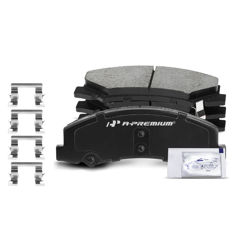 4pcs Front Driver & Passenger Ceramic Brake Pads with Sensor for Buick Allure Lucerne Cadillac DTS Chevrolet Impala