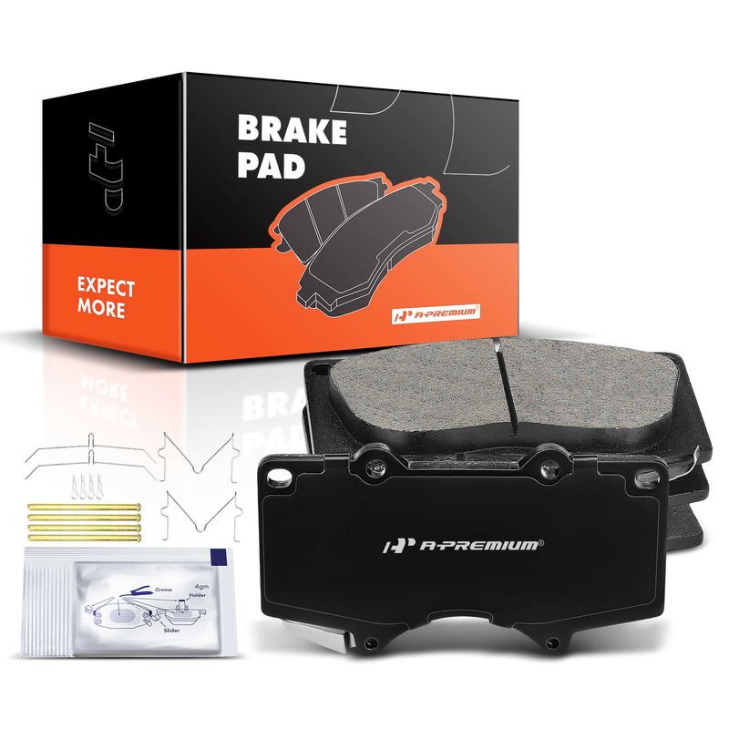 4pcs Front Driver & Passenger Ceramic Brake Pads with Sensor for Toyota Tacoma 05-22 4Runner Tundra Sequoia Lexus