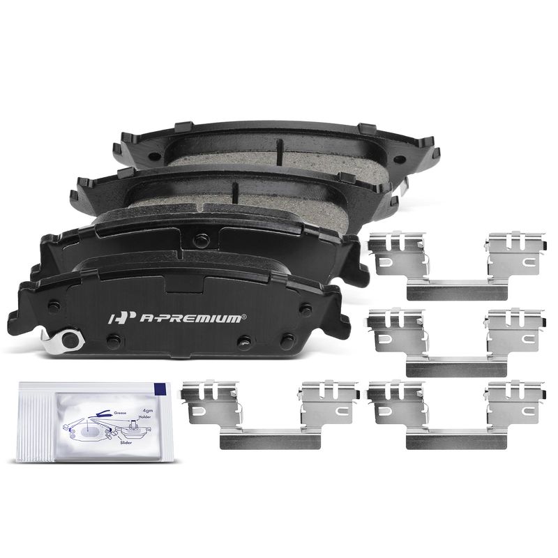 4pcs Rear Driver & Passenger Ceramic Brake Pads with Sensor for Cadillac Escalade Chevrolet Silverado 1500 GMC Yukon