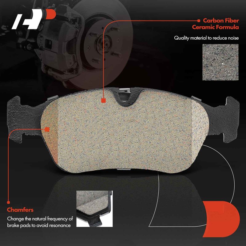 4pcs Front Driver & Passenger Ceramic Brake Pads  for BMW 318i 318is 318ti 320i 323i 323is 325i 325xi Z3