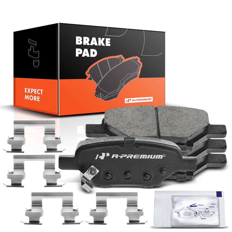 4pcs Rear Driver & Passenger Ceramic Brake Pads with Sensor for Chevrolet Cobalt HHR Malibu Pontiac G5 Saturn Aura