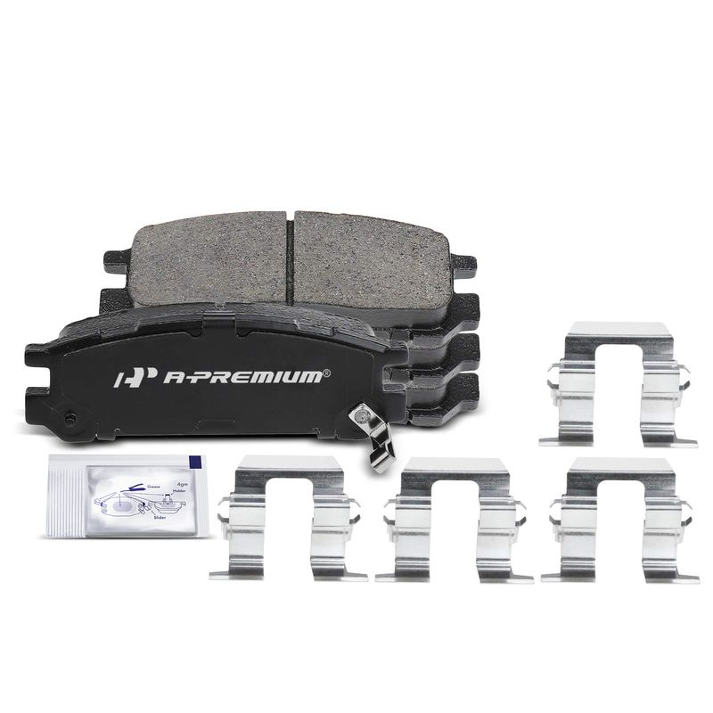 4pcs Rear Driver & Passenger Ceramic Brake Pads with Sensor for Subaru Impreza 1993-1998 Legacy 1990-1999