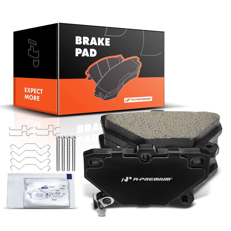 4pcs Rear Driver & Passenger Ceramic Brake Pads with Sensor for Toyota Corolla 05-06 Matrix 03-07 Pontiac Vibe 03-06