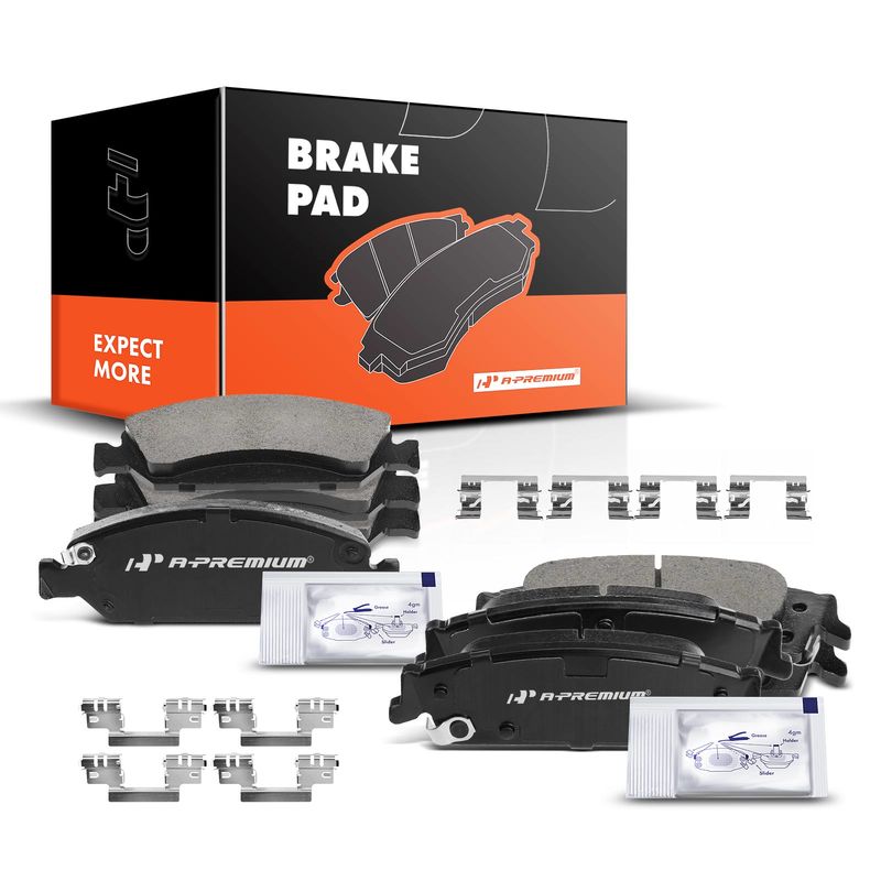 8pcs Front & Rear Ceramic Brake Pads with Sensor for Cadillac Escalade Chevrolet Silverado 1500