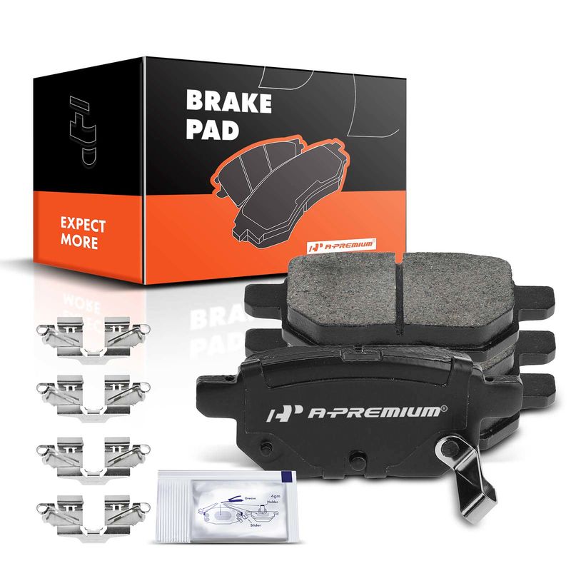 4pcs Rear Driver & Passenger Ceramic Brake Pads with Sensor for Toyota Corolla Prius Lexus CT200h Pontiac Vibe