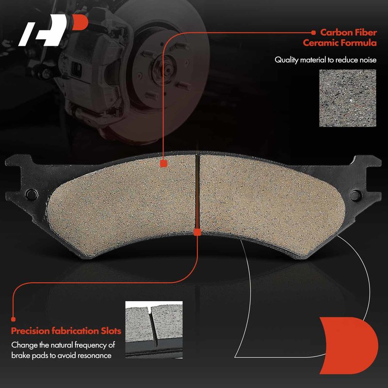 4pcs Rear Driver & Passenger Ceramic Brake Pads  for Ford E-250 03-07 E-350 Super Duty E-350 Club Wagon