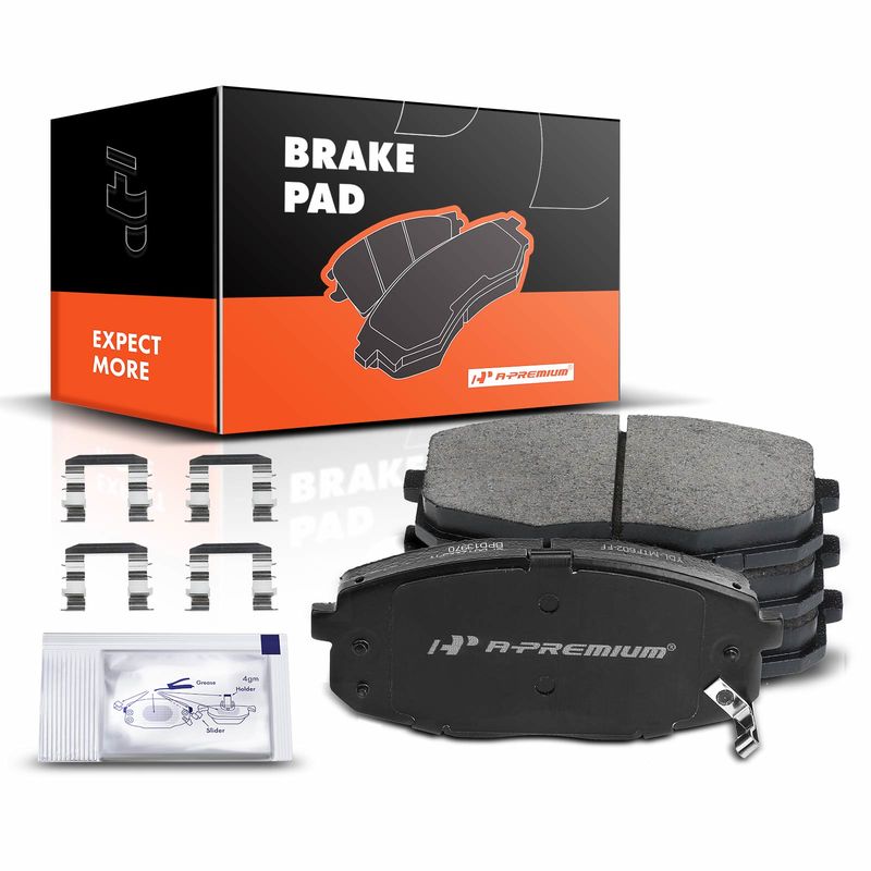 4pcs Front Driver & Passenger Ceramic Brake Pads with Sensor for Hyundai Elantra 2009-2012 Kia Forte Soul 2014-2016