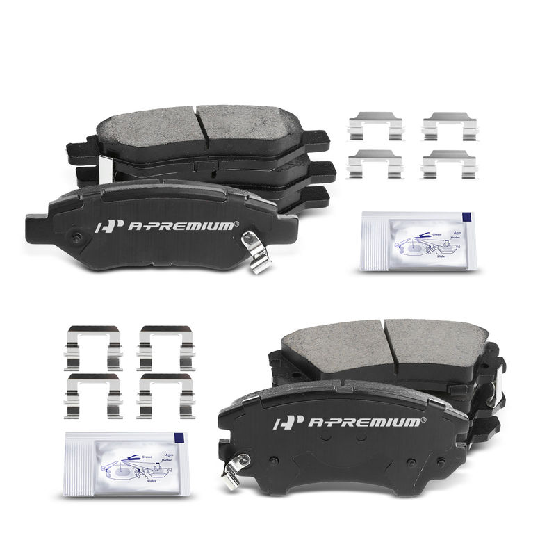 8pcs Front & Rear Ceramic Brake Pads with Sensor for Chevrolet Camaro 2010-2015