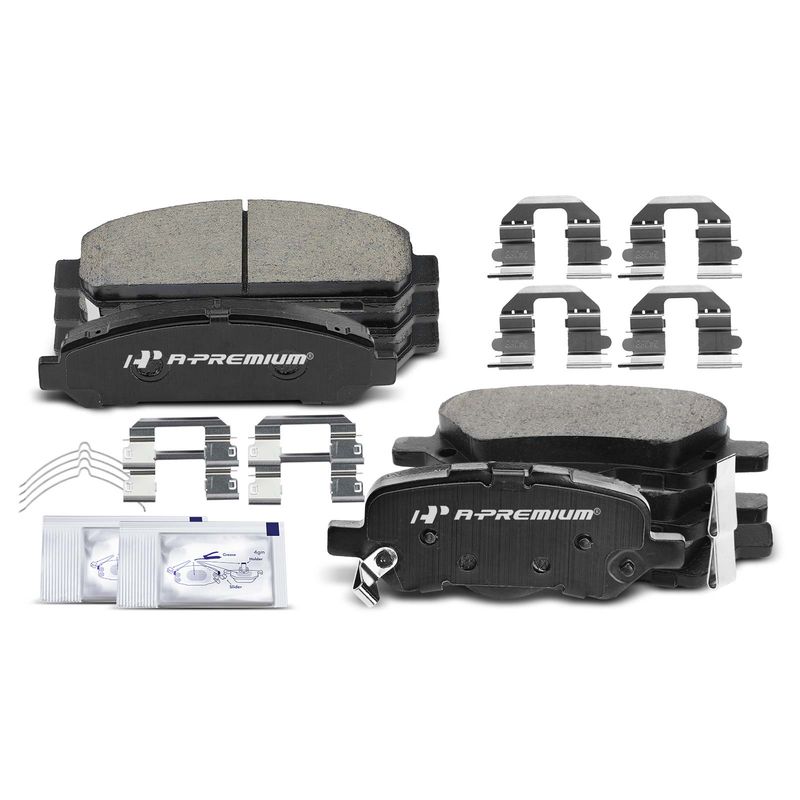8pcs Front & Rear Ceramic Brake Pads with Sensor for Toyota Venza 2009 2010-2016 L4 2.7L V6 3.5L