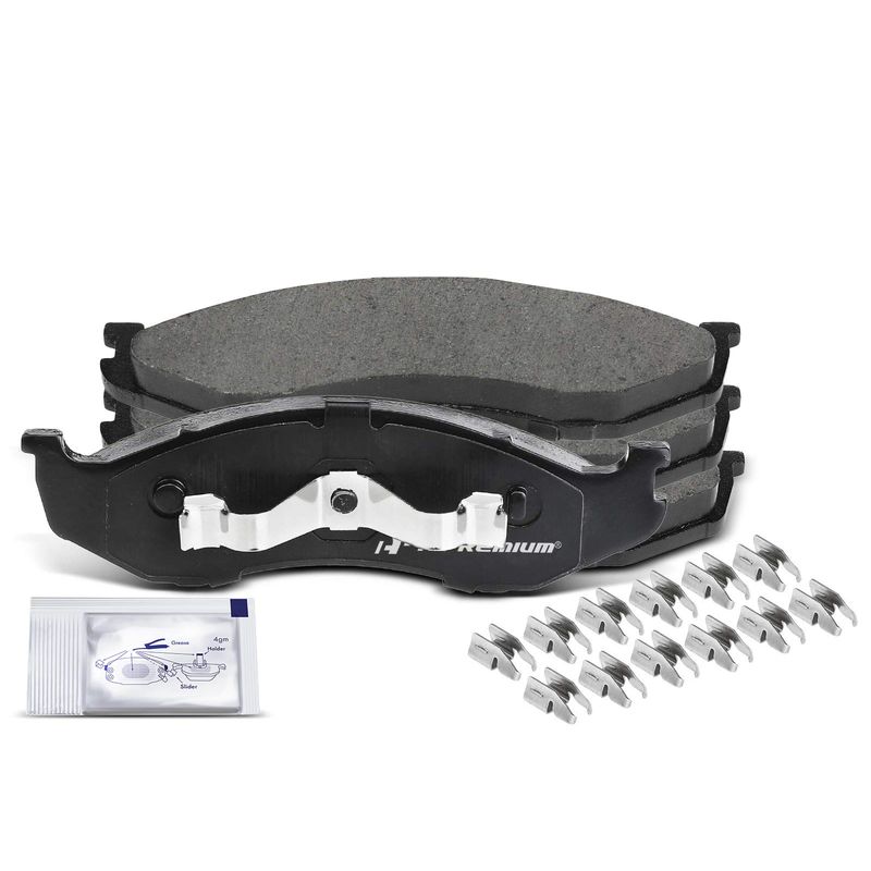 4pcs Front Driver & Passenger Ceramic Brake Pads with Sensor for Jeep Cherokee 1990-2001 Comanche Wagoneer TJ