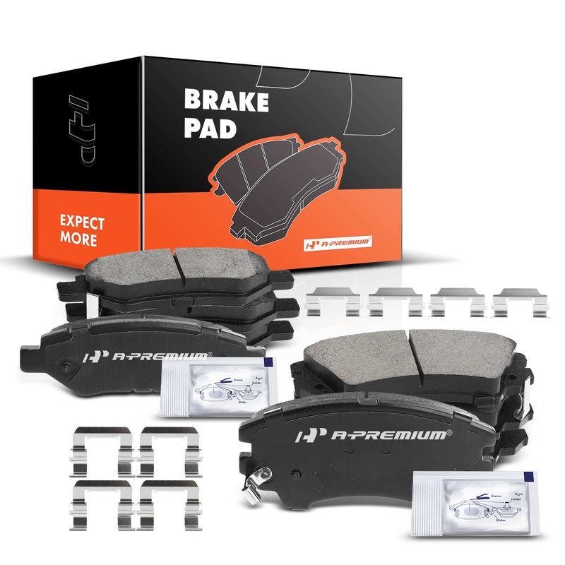 8pcs Front & Rear Ceramic Brake Pads with Sensor for Chevrolet Camaro 2010-2015