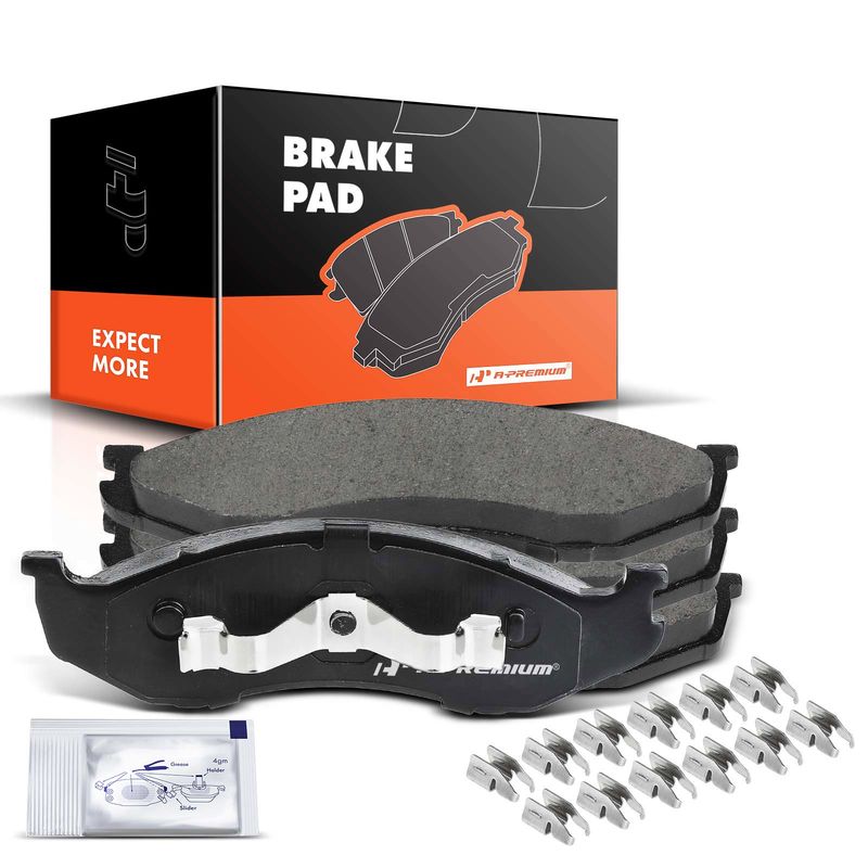 4pcs Front Driver & Passenger Ceramic Brake Pads with Sensor for Jeep Cherokee 1990-2001 Comanche Wagoneer TJ