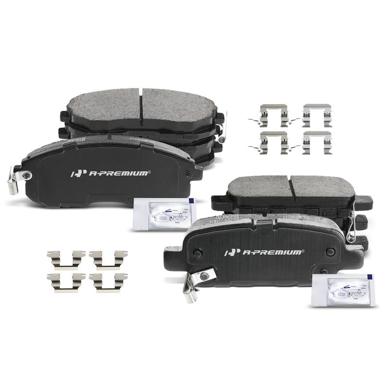 8pcs Front & Rear Ceramic Brake Pads with Sensor for Nissan Altima Juke Sentra 350Z INFINITI G35