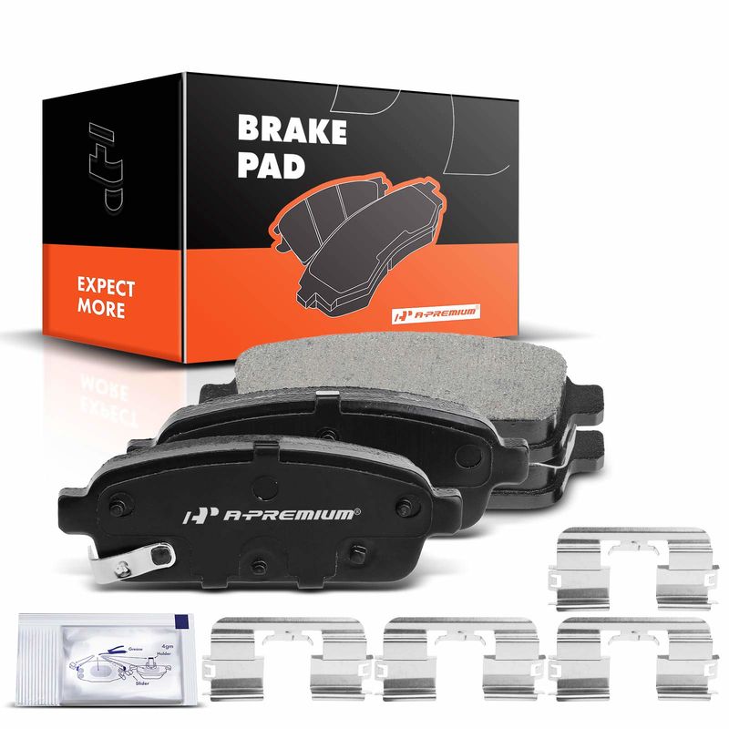 4pcs Rear Driver & Passenger Ceramic Brake Pads with Sensor for Chevrolet Cruze Sonic Trax Volt Buick Cadillac