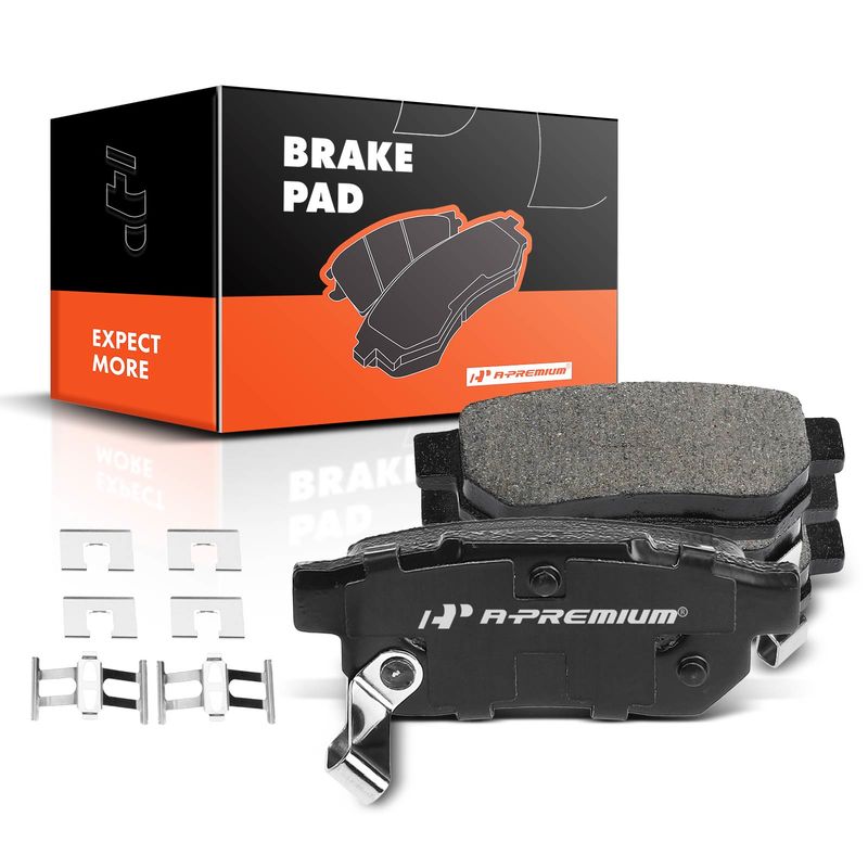 4pcs Rear Driver & Passenger Ceramic Brake Pads with Sensor for Acura Integra 90-01 Honda Civic 92-95 99-01 Prelude
