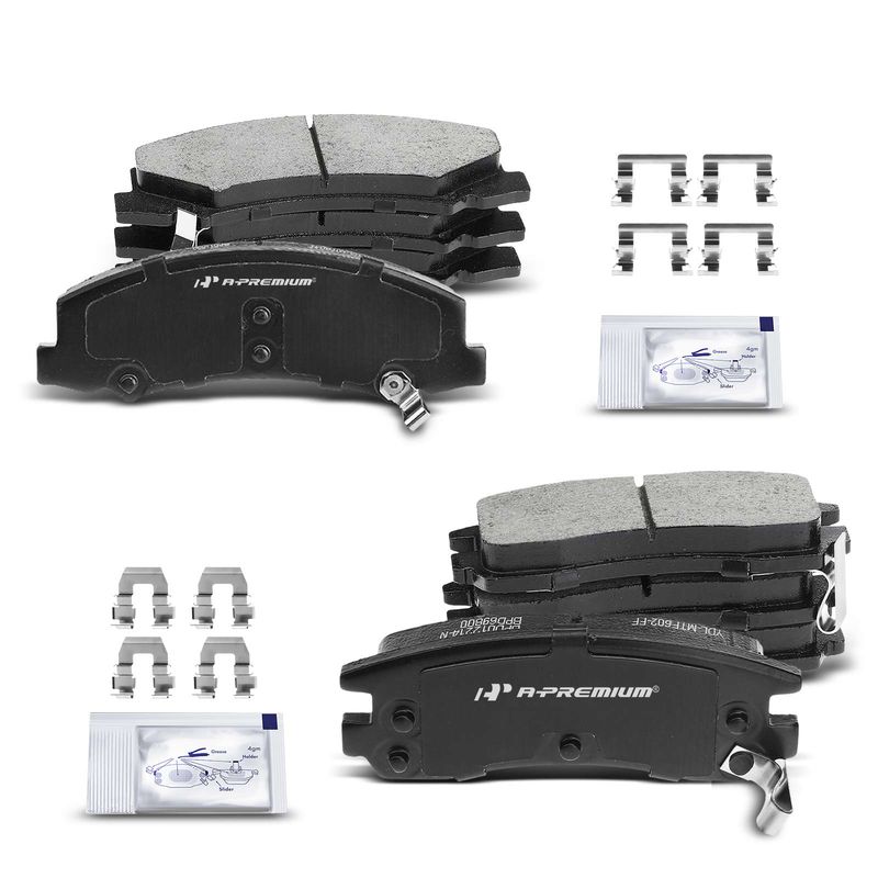 8pcs Front & Rear Ceramic Brake Pads with Sensor for Buick Allure LaCrosse 08-09 Chevrolet Impala