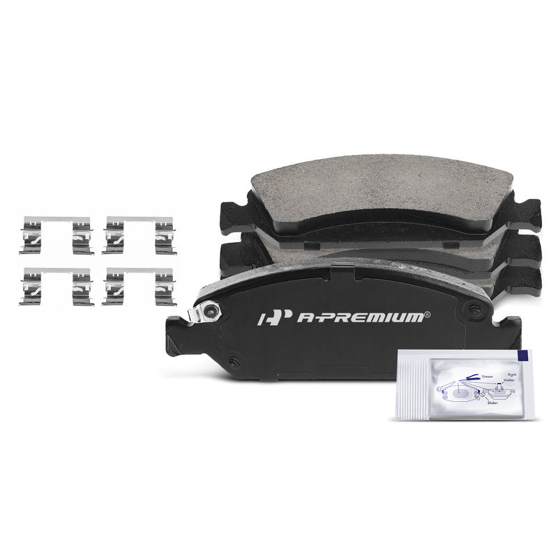 4pcs Front Driver & Passenger Ceramic Brake Pads with Sensor for Cadillac Escalade 08-20 Chevrolet Silverado 1500